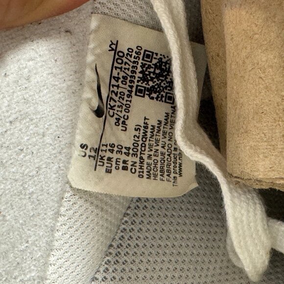 Size 12‎ Nike Air Force 1 \'07 LV8 White Blanc Mens Athletic Sneakers CK7214-100